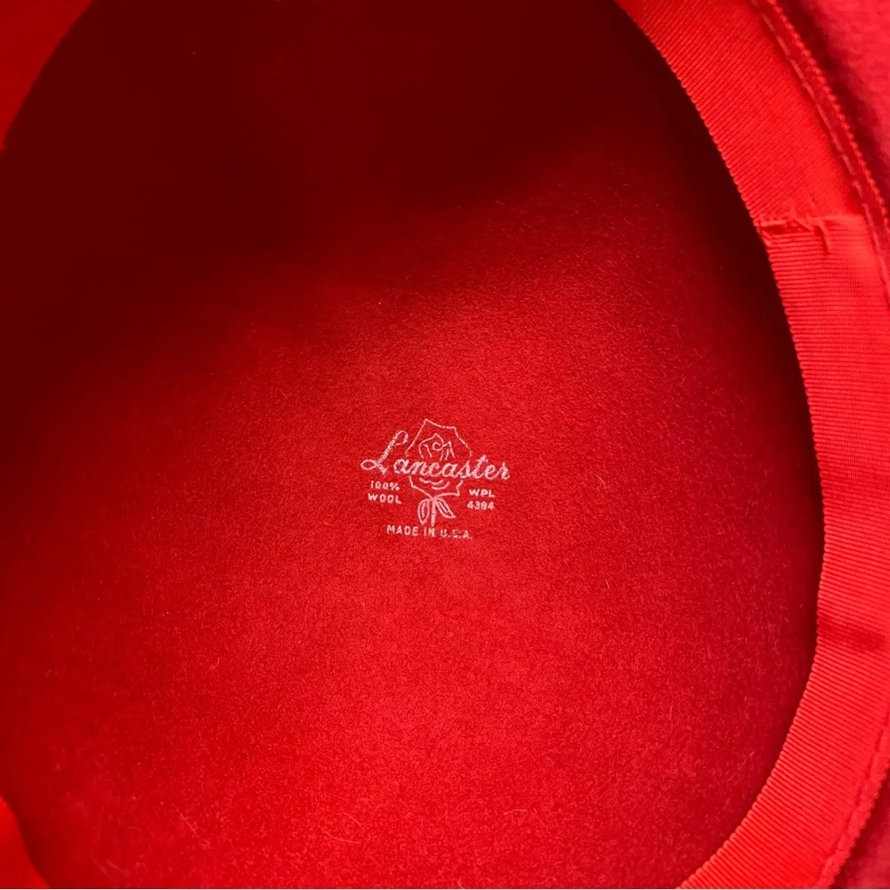 Vintage Red Lancaster Wool Felt Cloche Hat - Picture 10 of 11